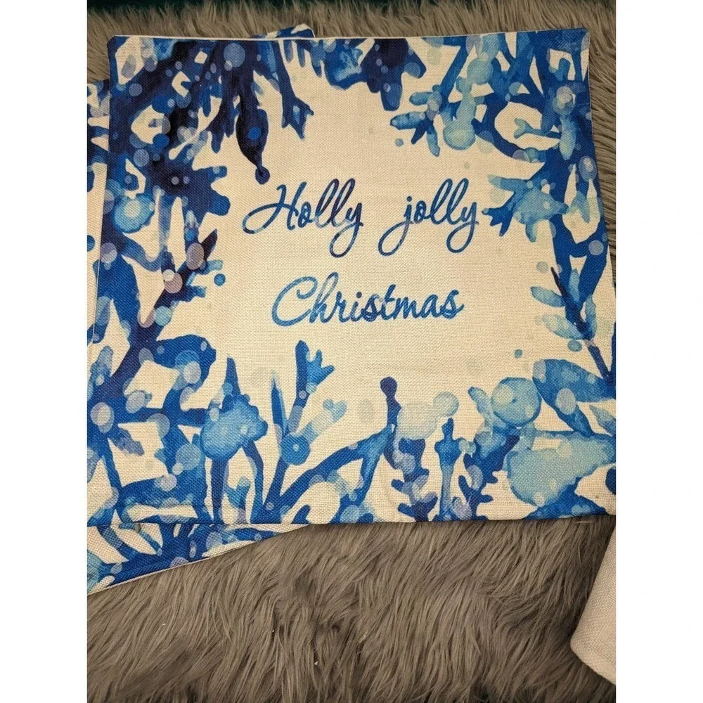Blue Christmas Winter pillow cases
